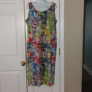 Absolutely Love It abstract sleeveless maxi dress Sz XXL